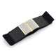 Black Elasticated Waist Belt with Diamante Buckle for Women's Fashion Accessory